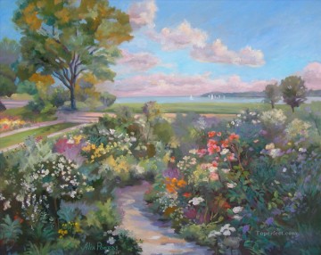 風景 Painting - 眺めの良い庭園